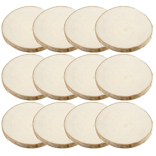 12 Packs: 4 ct. (48 total) 3.875" Birchwood Slices by Make Market®